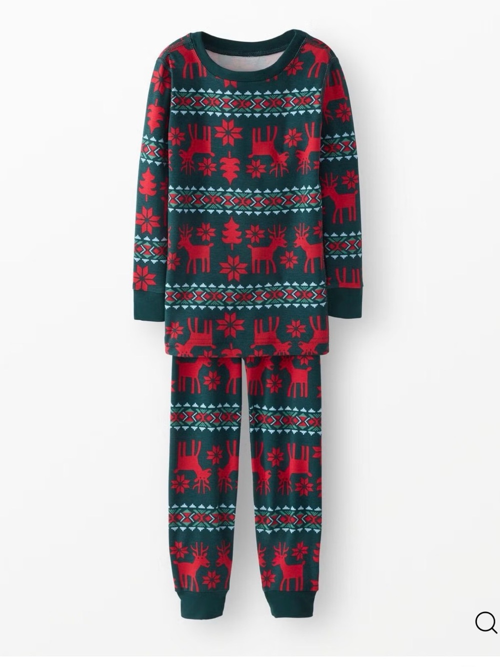 Hanna Andersson Green & Red Reindeer Pajama Set. Hannasoft, NWT